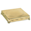 Gold Finish Square Cake Plateau/ Plate with Rose Pattern (18"x18")